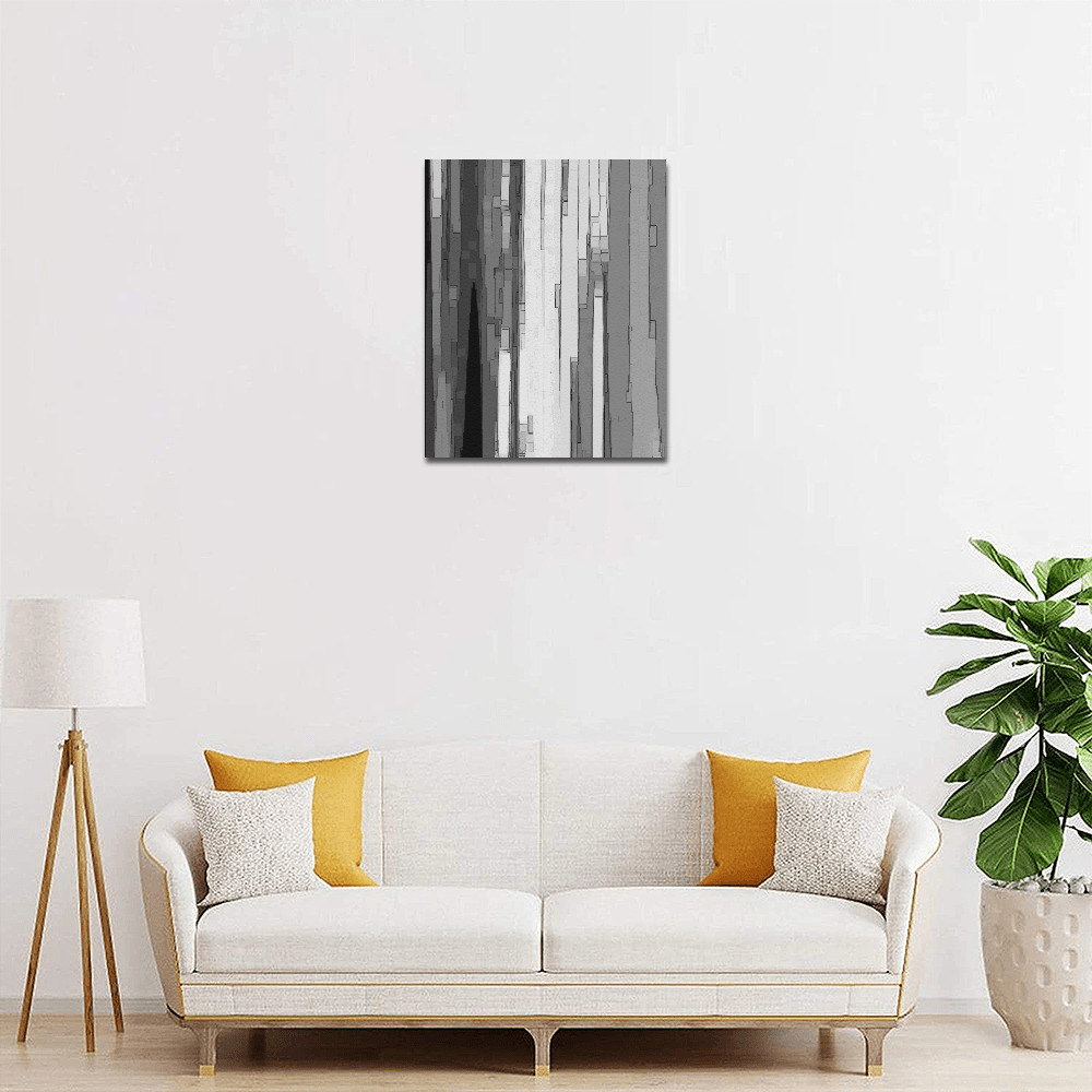 Greyscale Abstract B&W Art Canvas Print 16"x20"
