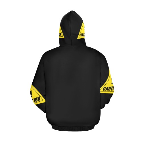 Caution II All Over Print Hoodie for Men (USA Size) (Model H13)