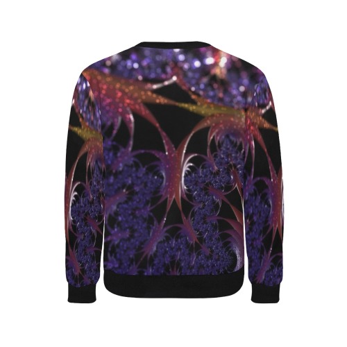 Fractal Men's Rib Cuff Crew Neck Sweatshirt (Model H34)