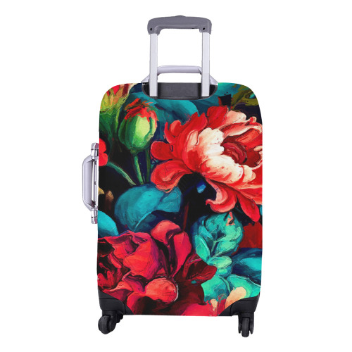 flowers botanic art (6) luggage cover Luggage Cover/Medium 22"-25"