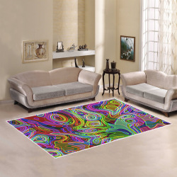 Abstract Retro Neon Pattern Background Design Area Rug7'x5'