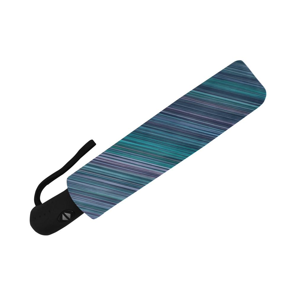Abstract Blue Horizontal Stripes Auto-Foldable Umbrella (Model U04)