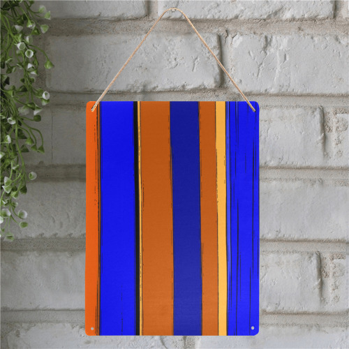 Abstract Blue And Orange 930 Metal Tin Sign 12"x16"