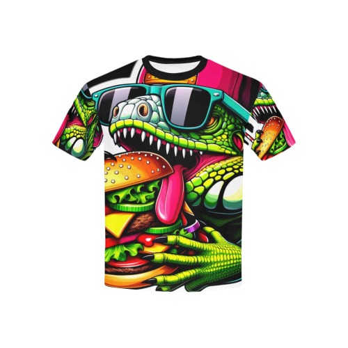 IGUANA EATING CHEESEBURGER 3 Kids' All Over Print T-shirt (USA Size) (Model T40)