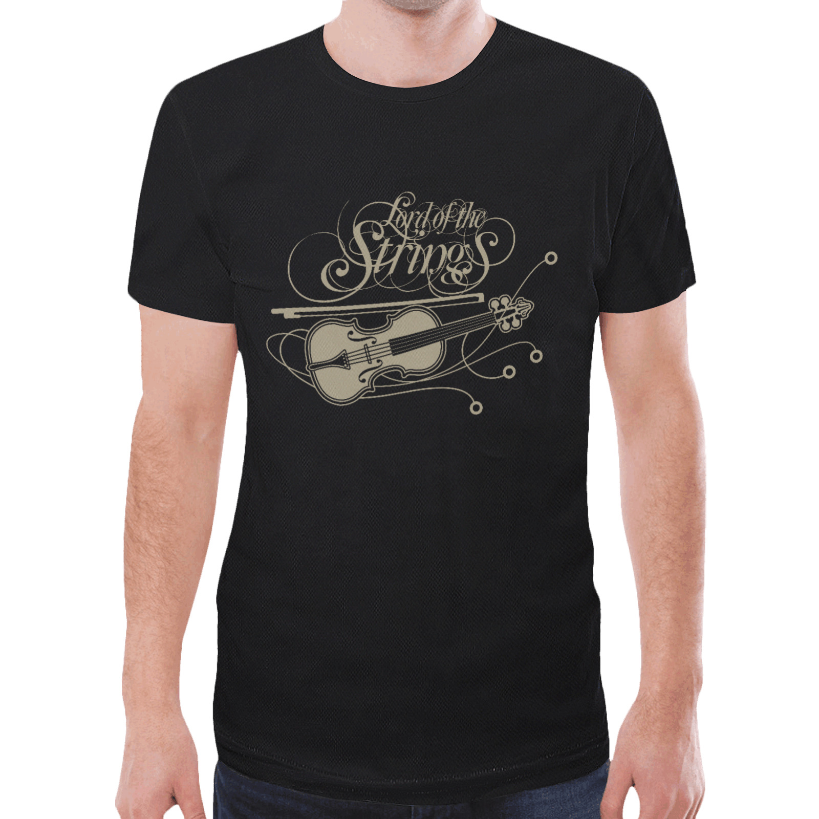 VIOLIN Strings New All Over Print T-shirt for Men (Model T45)