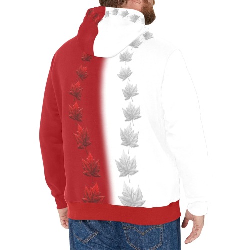 Canada 2 Tone Men's Long Sleeve Fleece Hoodie (Model H55)