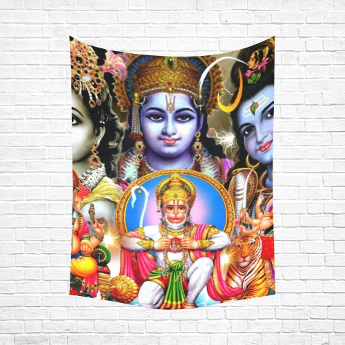 HINDUISM Cotton Linen Wall Tapestry 60"x 80"