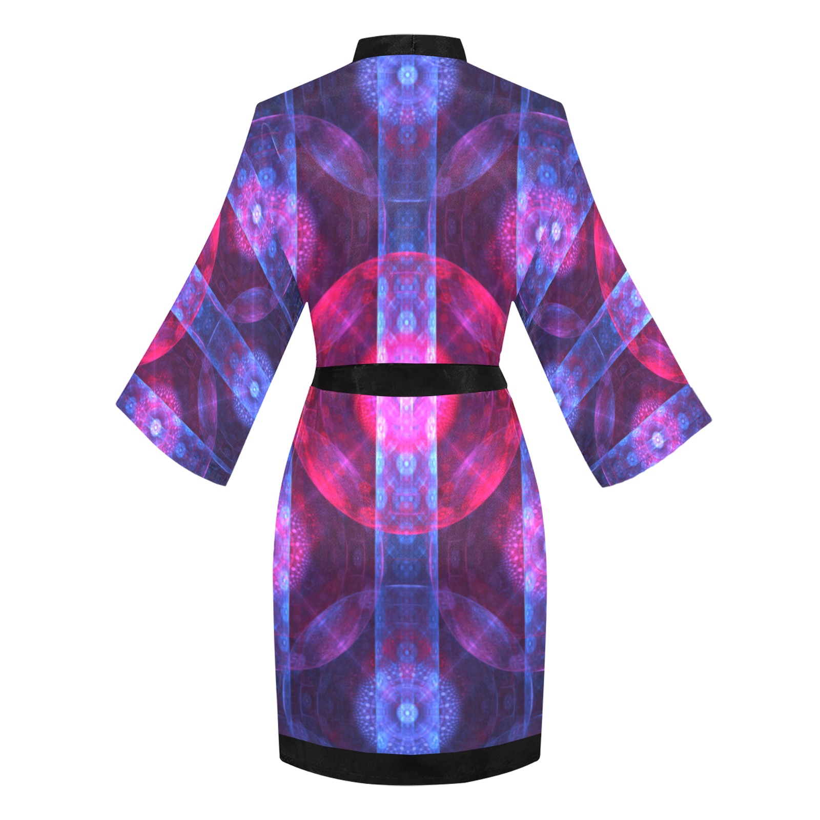 BubbledLines Long Sleeve Kimono Robe