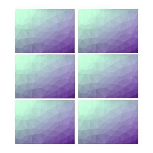 Purple green ombre gradient geometric mesh pattern Placemat 14’’ x 19’’ (Set of 6)
