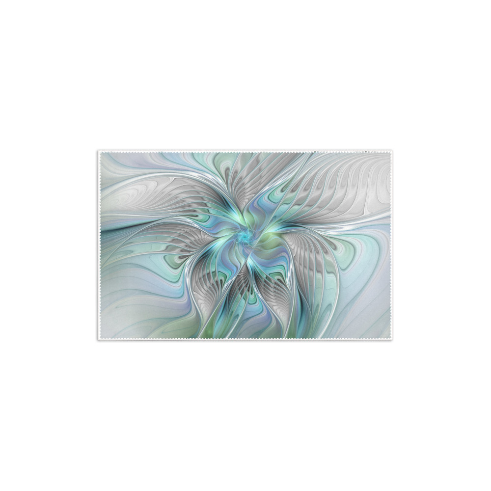 Abstract Blue Green Butterfly Fantasy Fractal Art Area Rug 2'7"x 1'8‘’