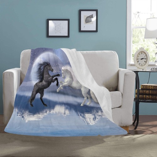 Horses and Moon Ultra-Soft Micro Fleece Blanket 50"x60"