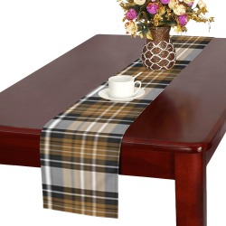 Brown Black Plaid Table Runner 14x72 inch