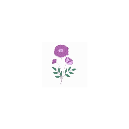 Purple Flowers Personalized Temporary Tattoo (15 Pieces)