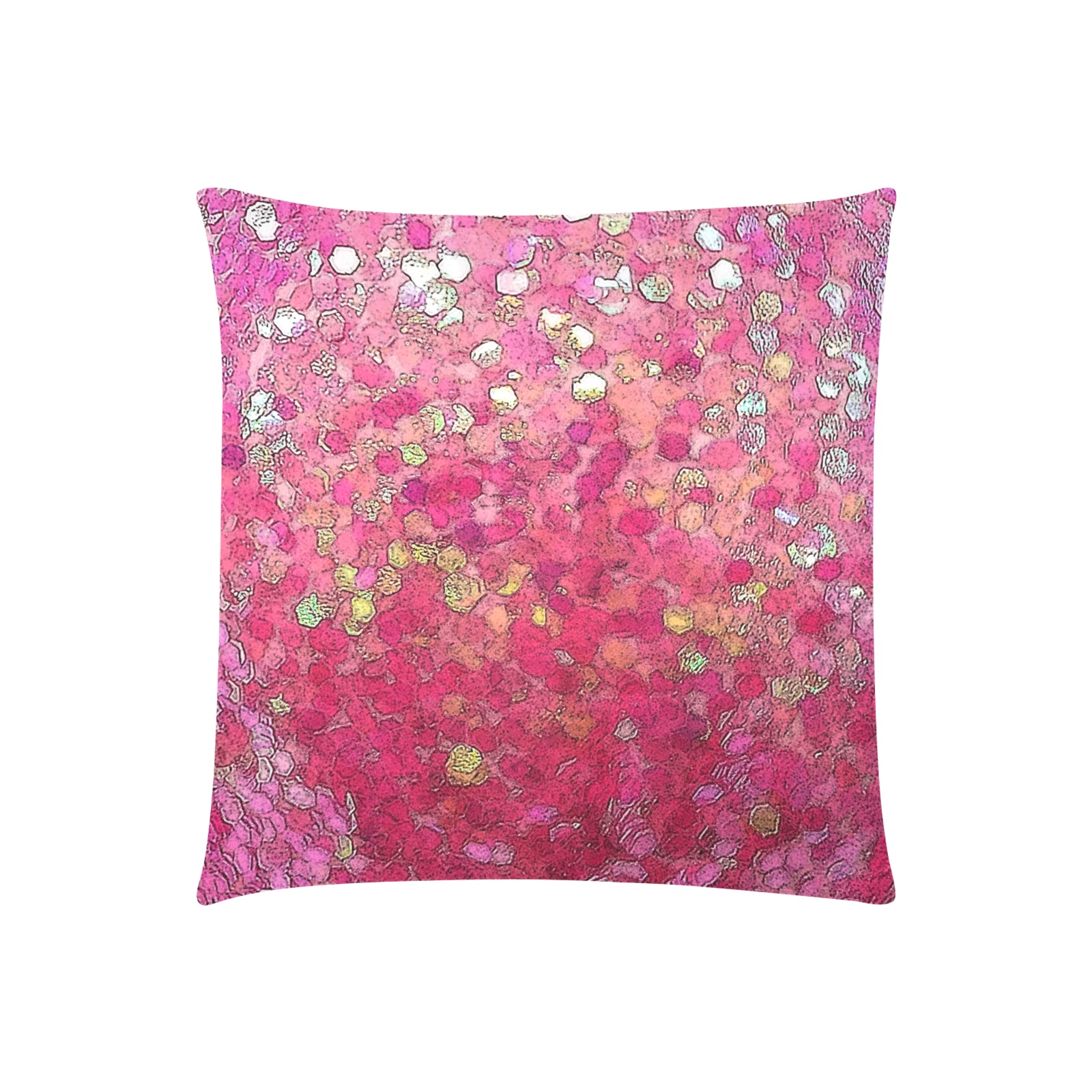 Glittery Pink Custom Zippered Pillow Cases 20"x20" (Two Sides)