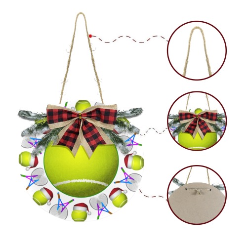 Santa Hat Tennis Ball Christmas Christmas Door Hanger (11.8inch)