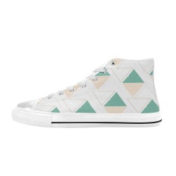 Geometric Triangle Pattern Men’s Classic High Top Canvas Shoes (Model 017)