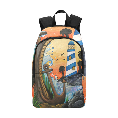 Lighthouse View Fabric Backpack for Adult (Model 1659)