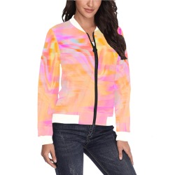 Sunset Glitch Effects 02 All Over Print Bomber Jacket for Women (Model H36)