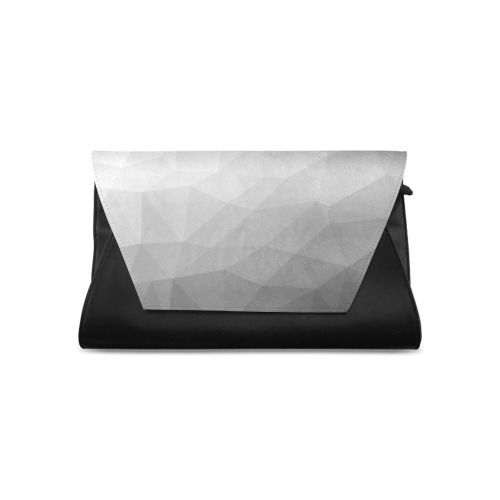 Grey Gradient Geometric Mesh Pattern Clutch Bag (Model 1630)