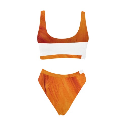 Autumn Breeze Swimwear Sport Top & High-Waisted Bikini Swimsuit (Model S07)