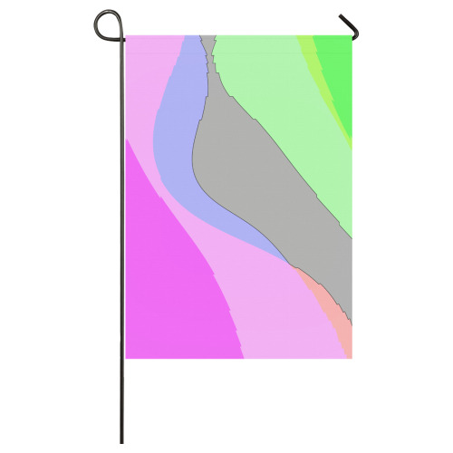 Abstract 703 - Retro Groovy Pink And Green Garden Flag 28''x40'' (Twin Sides)