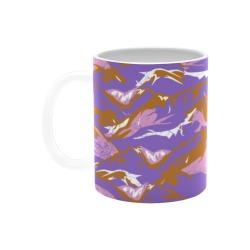 Modern lavender mountain camo White Mug(11OZ)