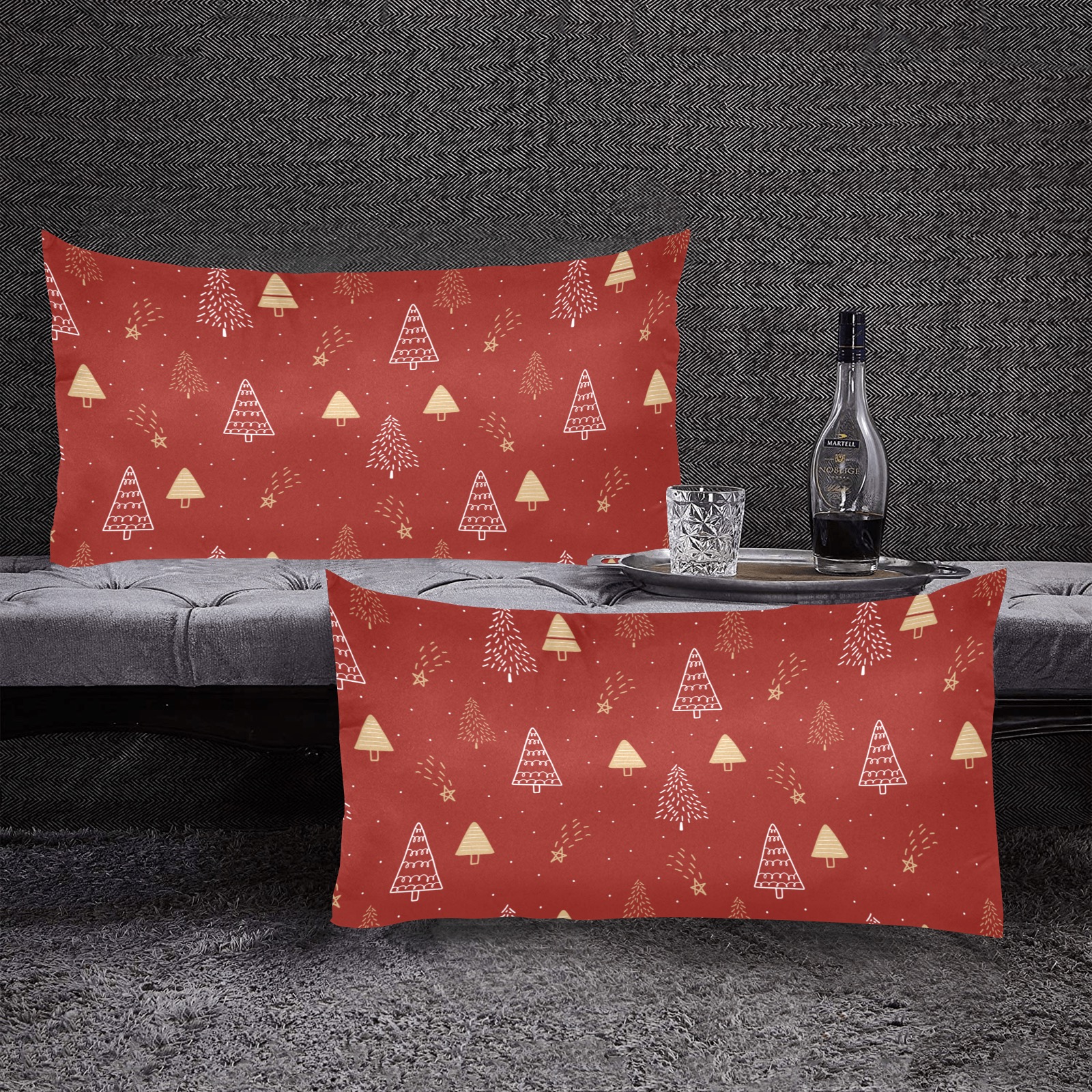 Christmas Tree Pillow Case 20*36 Custom Pillow Case 20"x 36" (One Side) (Set of 2)