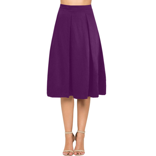 MNEMOSYNE Purple Mnemosyne Women's Crepe Skirt (Model D16)