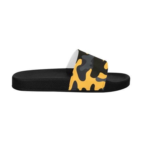 XXsmiles Mens Yellow Camo Sandals Men's Slide Sandals (Model 057)