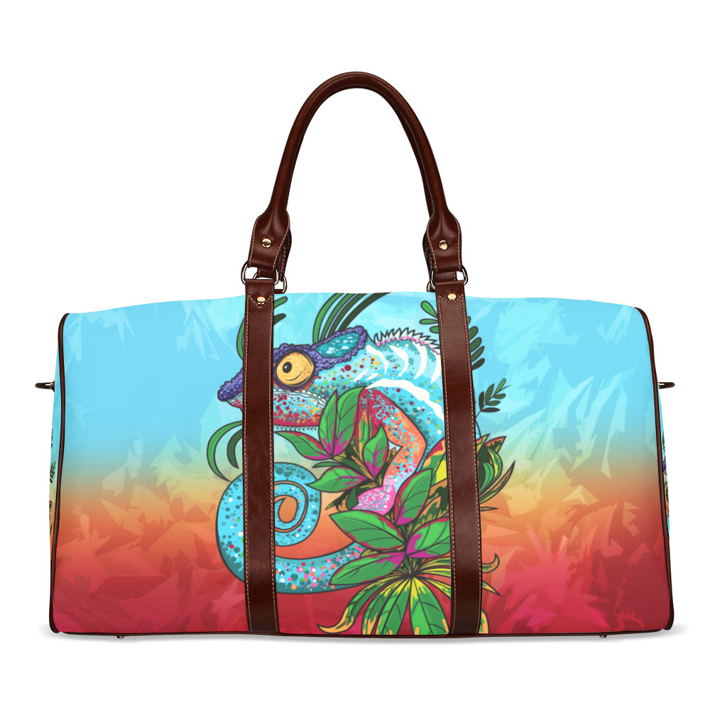 Rainbow Chameleon Waterproof Travel Bag/Large (Model 1639)