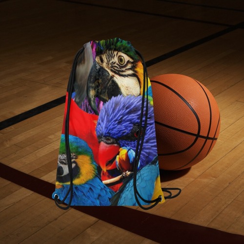 PARROTS Small Drawstring Bag Model 1604 (Twin Sides) 11"(W) * 17.7"(H)
