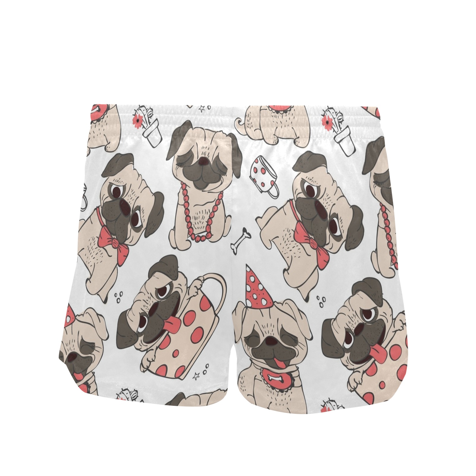 pugs (1) Women's Mid-Length Board Shorts (Model L55)