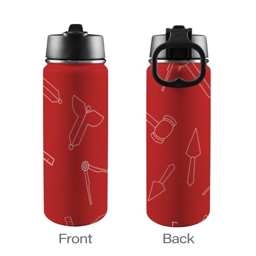 MT Tumbler Red Insulated Water Bottle with Straw Lid (18oz)