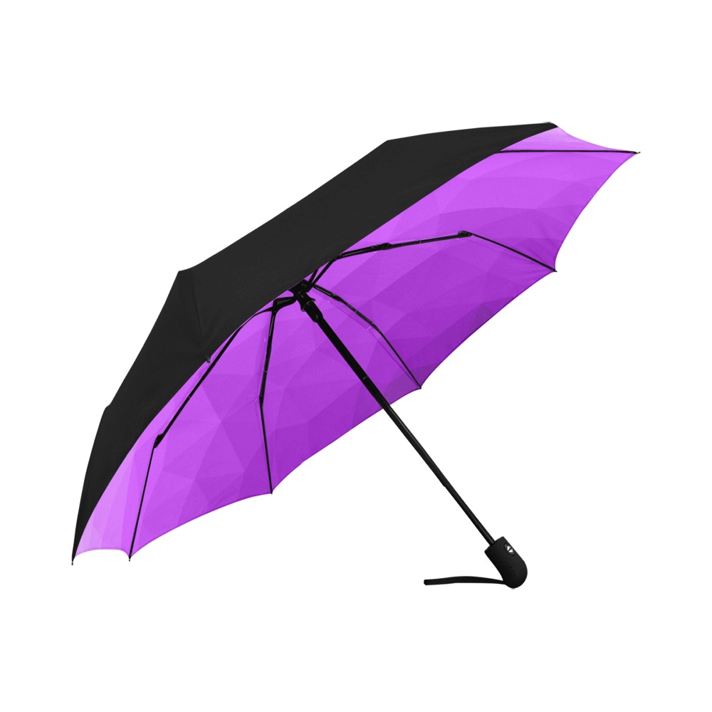 Purple gradient geometric mesh pattern Anti-UV Auto-Foldable Umbrella (Underside Printing) (U06)