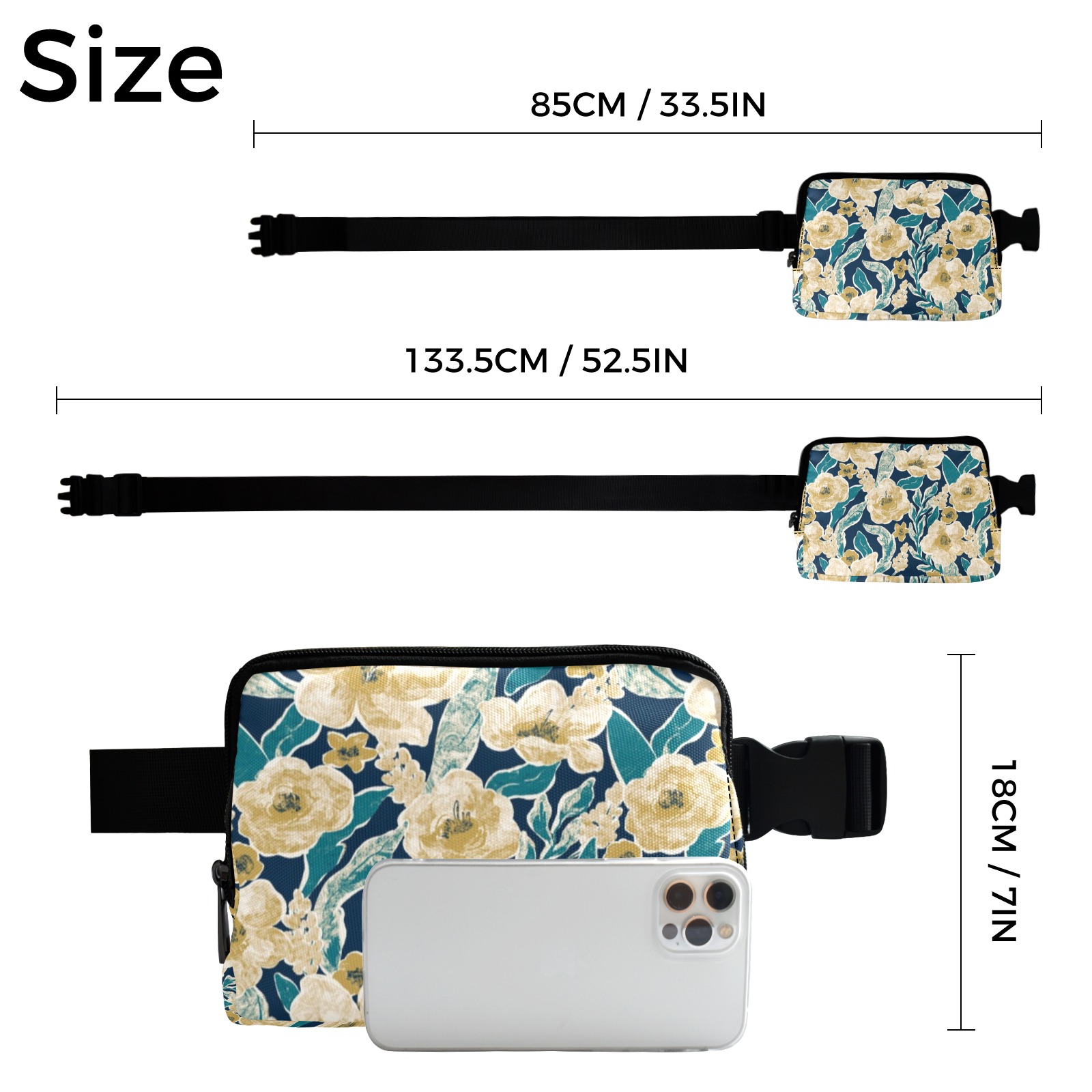 Painted Flowers Belt Bag (Model 1744)