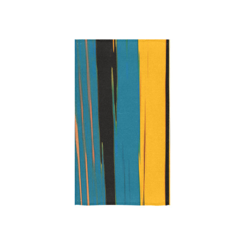 Black Turquoise And Orange Go! Abstract Art Custom Towel 16"x28"