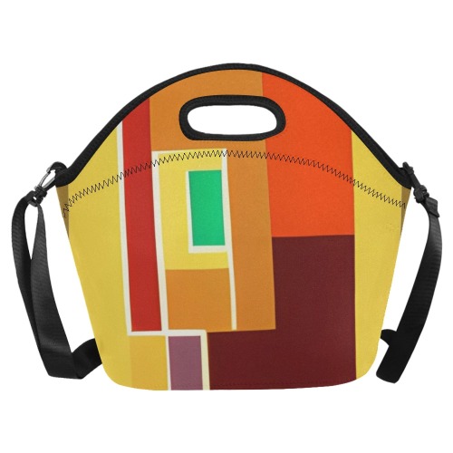 ABSTRACT_RETRO_1970_TradingCard Neoprene Lunch Bag/Large (Model 1669)