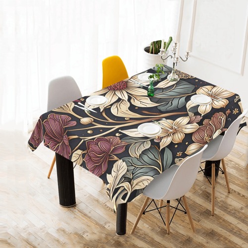 Fabulous Florals 6 Thickiy Ronior Tablecloth 90"x 60"