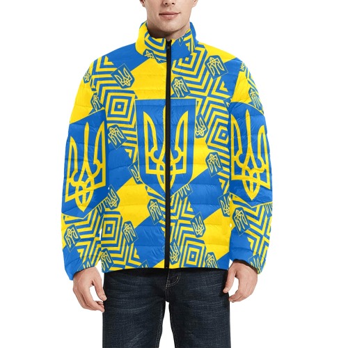 UKRAINE 2 Men's Stand Collar Padded Jacket (Model H41)