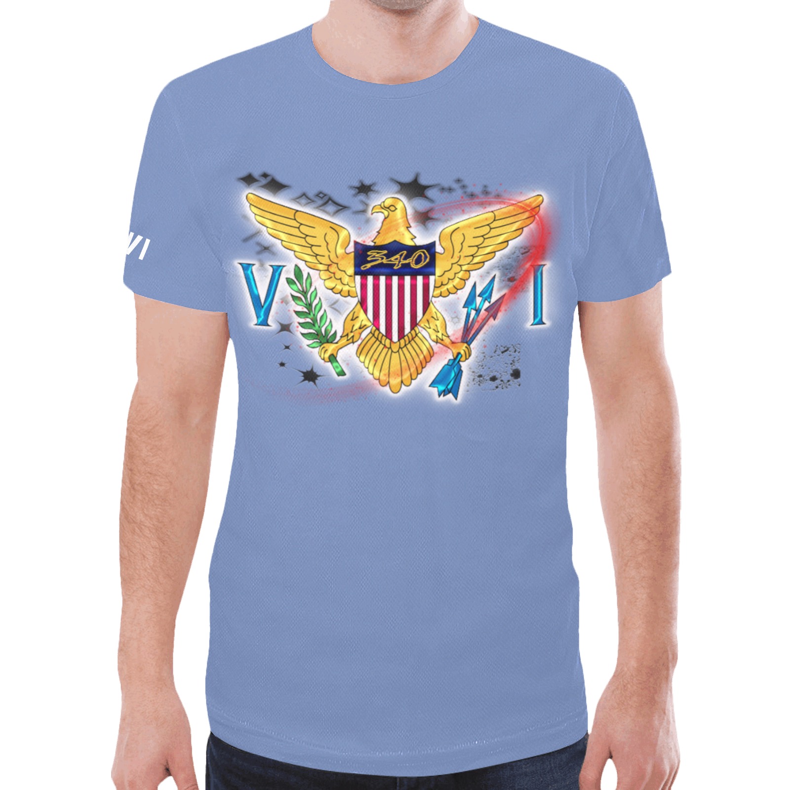 TRENDY LIONESS COUTURE VI FLAG BLUE TEE 1 New All Over Print T-shirt for Men (Model T45)