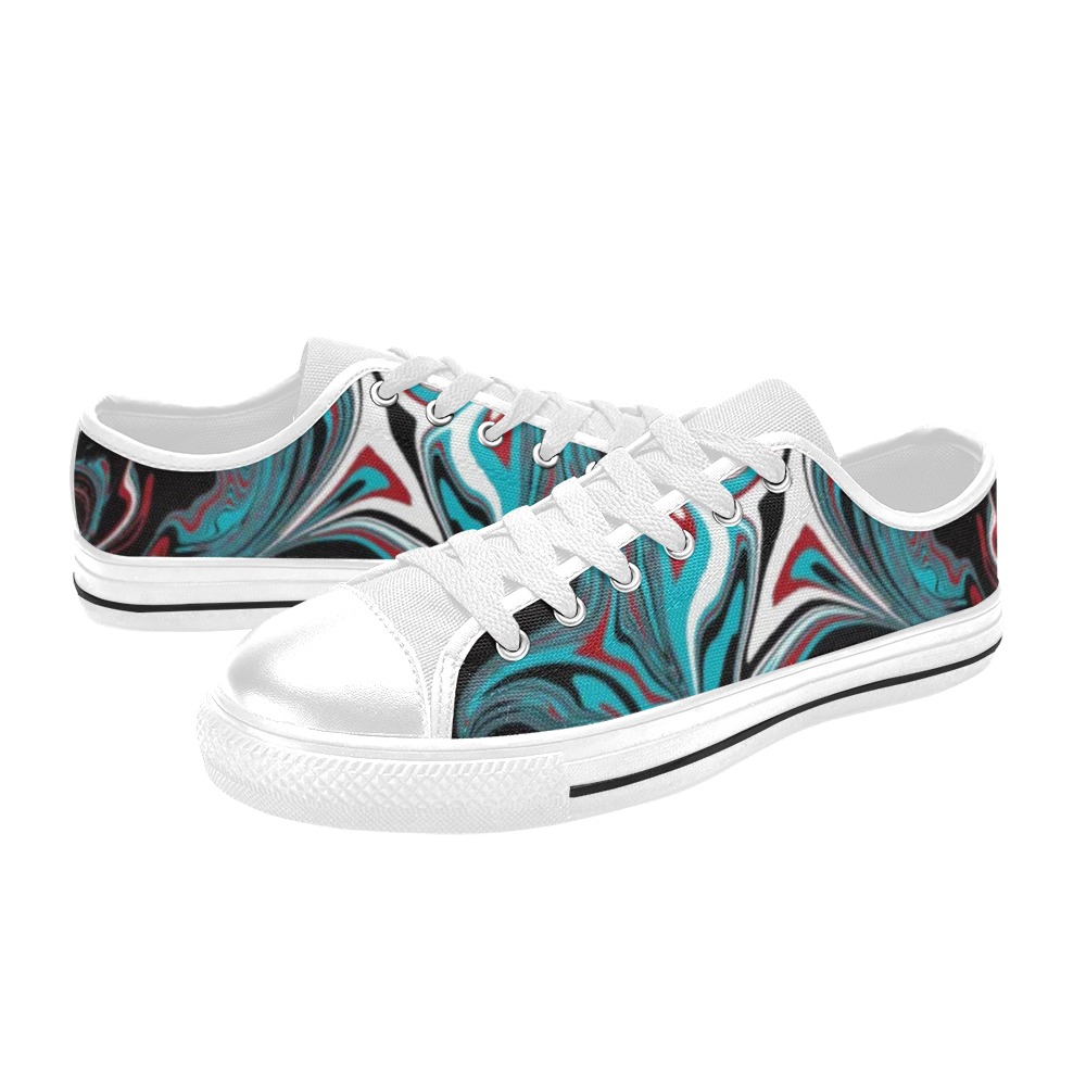 Dark Wave of Colors Low Top Canvas Shoes for Kid (Model 018)