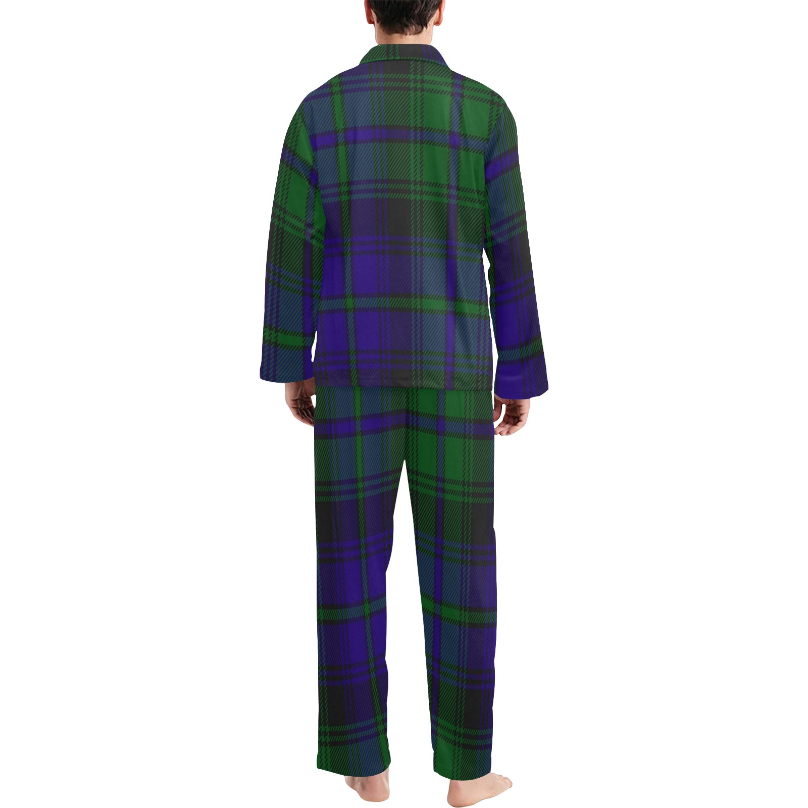 5TH. ROYAL SCOTS OF CANADA TARTAN Men's V-Neck Long Pajama Set