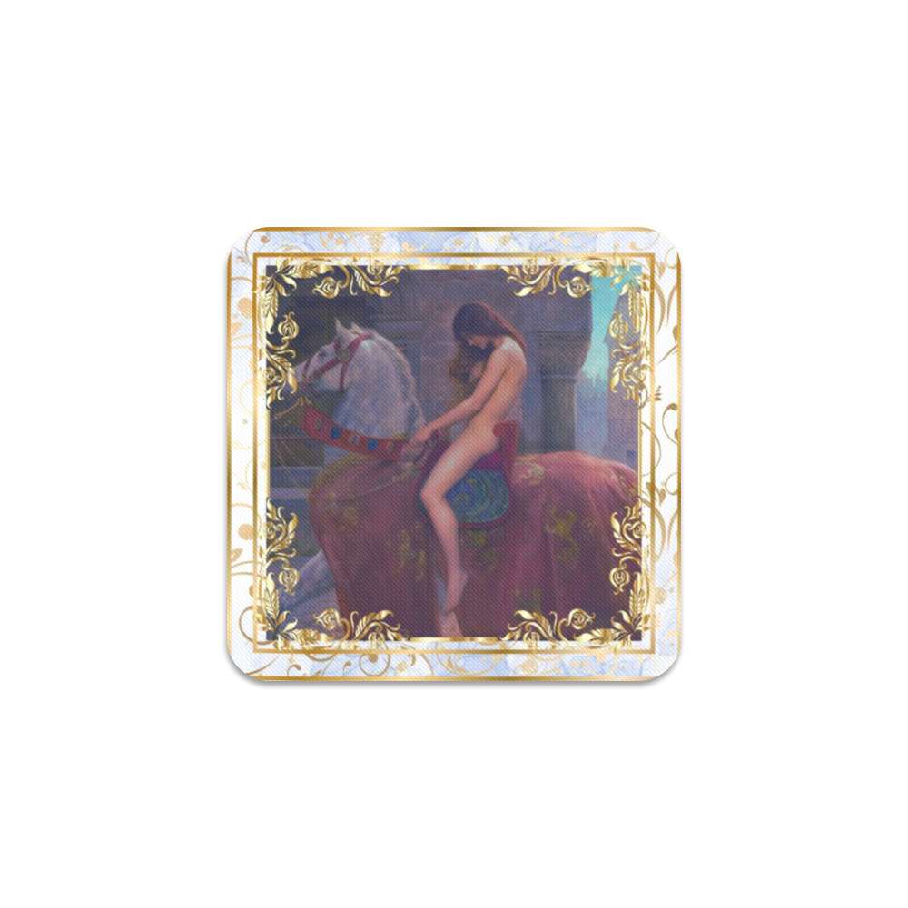 First Remastered Version of Lady Godiva by John Collier Square Coaster