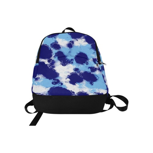 Light Blue, Navy and White Abstract Fabric Backpack for Adult (Model 1659)