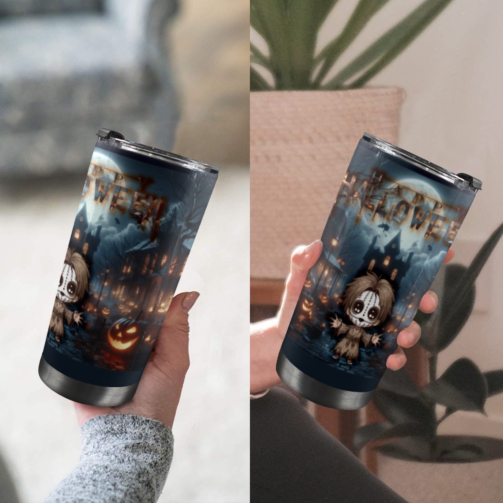 Happy Hello Ween 20oz Mobile Tumbler with Lid (Black Lock)