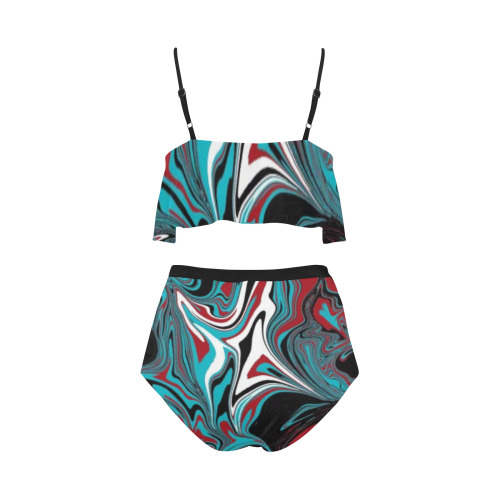 Dark Wave of Colors High Waisted Ruffle Bikini Set (Model S13)