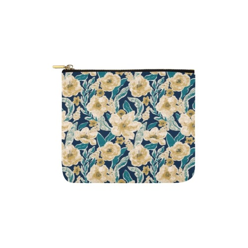 Painted Flowers Carry-All Pouch 6''x5''