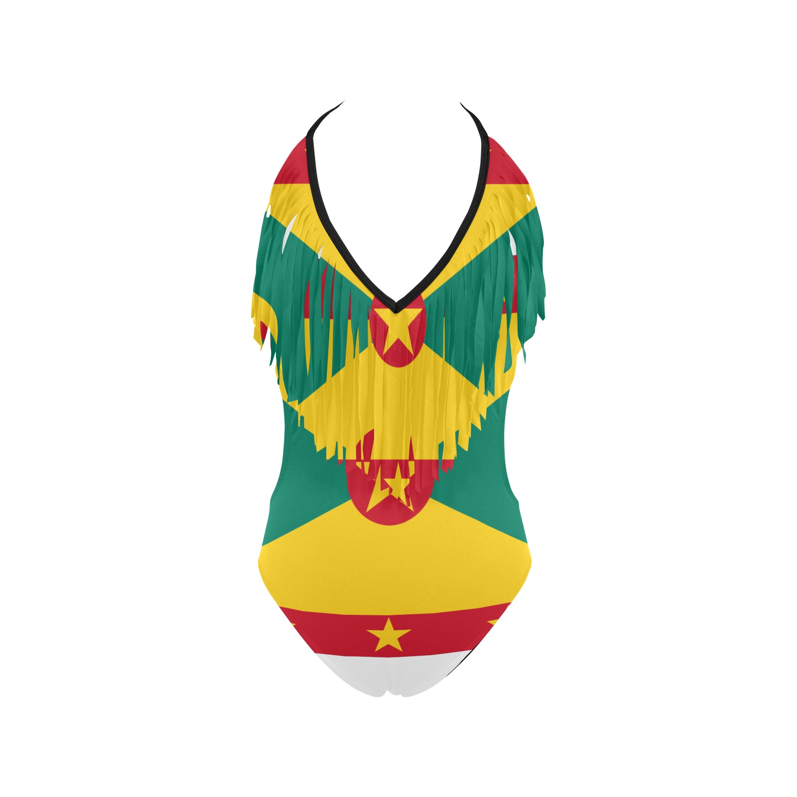 Grenada Flag Women's Fringe Swimsuit (Model S32)