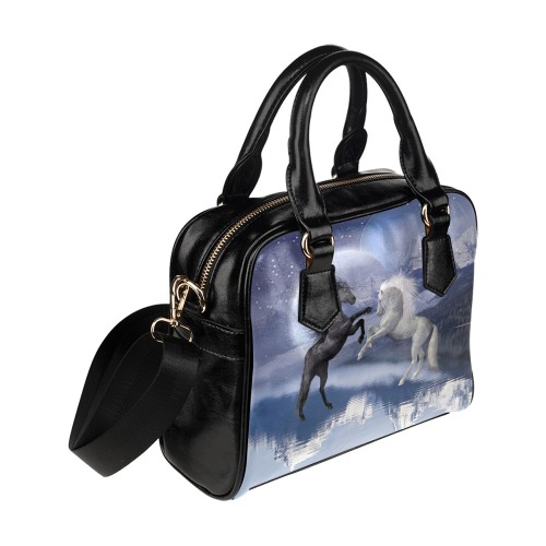 Horses and Moon Shoulder Handbag (Model 1634)