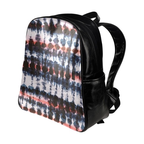 Modern pink- blue Tie dye Multi-Pockets Backpack (Model 1636)